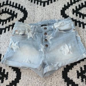 Mossimo Denim High Rise stretchy jean shorts.
